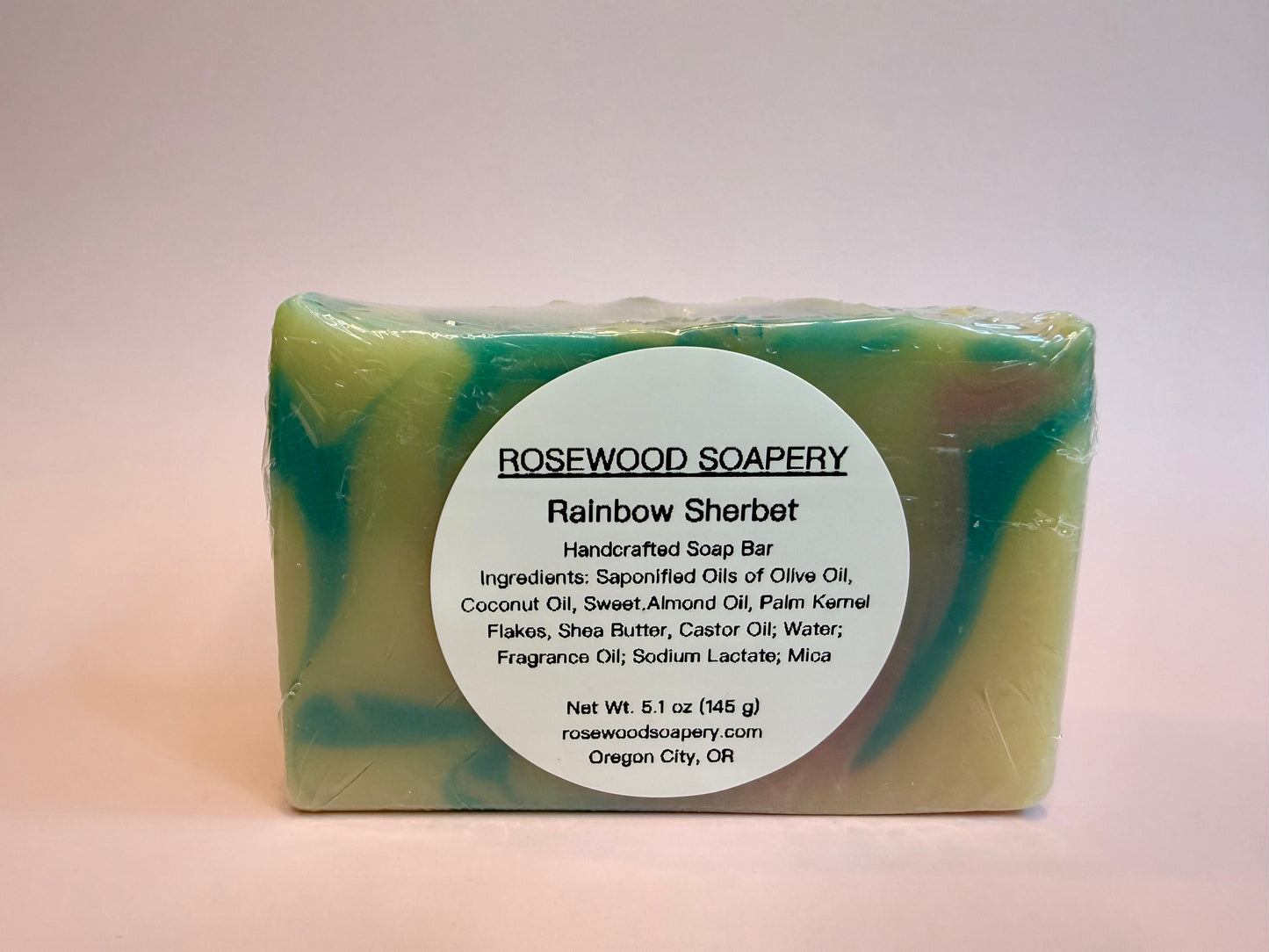 One bar of packaged soap with a label. 